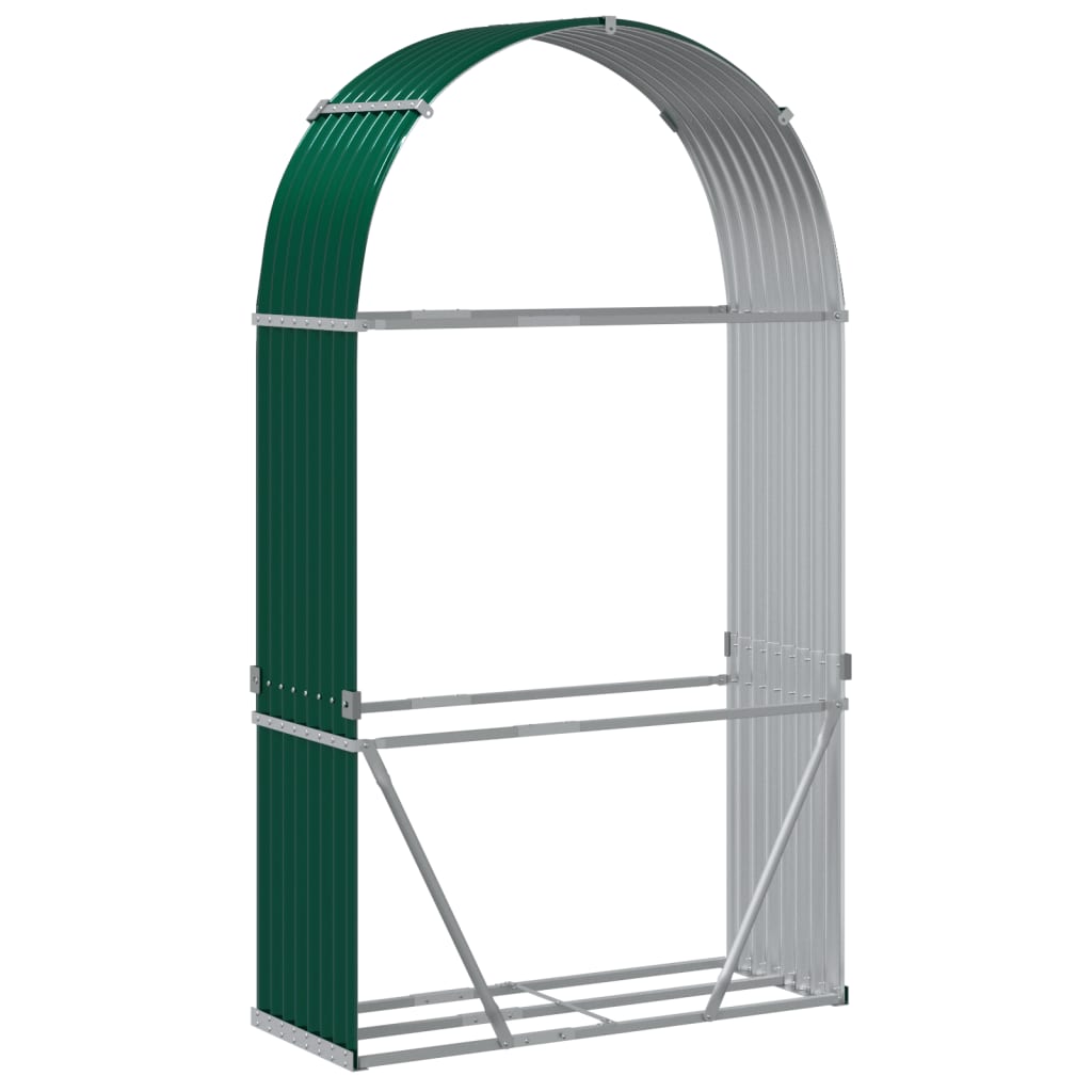 vidaXL Log Holder Green 120x45x210 cm Galvanised Steel 6