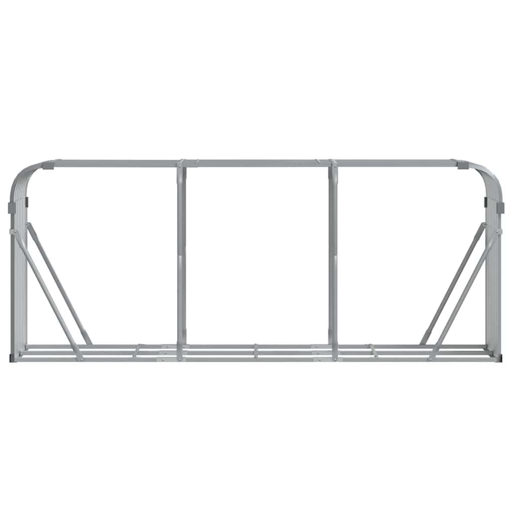 Log Holder Galvanised Steel Light Grey 234 cm