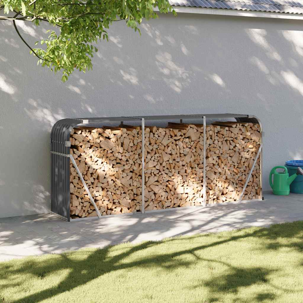 Log Holder Galvanised Steel Anthracite 234 cm