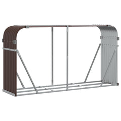 vidaXL Log Holder Brown 180x45x100 cm Galvanised Steel 2