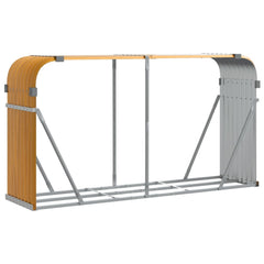 vidaXL Log Holder Wood Look 180x45x100 cm Galvanised Steel 2