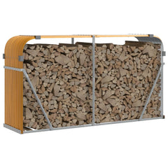 vidaXL Log Holder Wood Look 180x45x100 cm Galvanised Steel 3