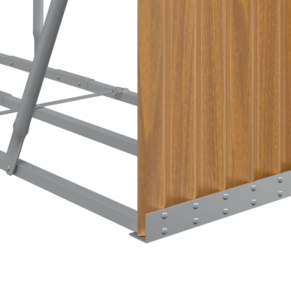 Log Holder Galvanised Steel Wood Look 180 cm