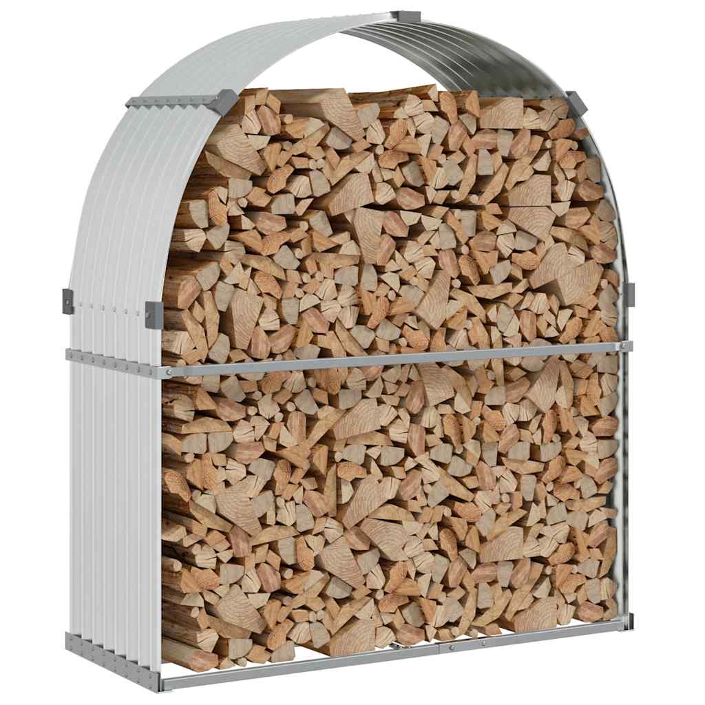 vidaXL Log Holder Silver 120x45x140 cm Galvanised Steel 3