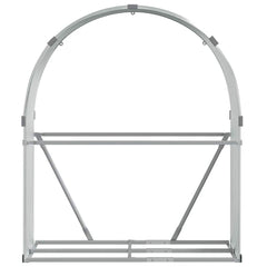 vidaXL Log Holder Silver 120x45x140 cm Galvanised Steel 4