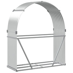 vidaXL Log Holder Silver 120x45x140 cm Galvanised Steel 6