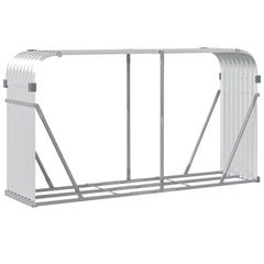 vidaXL Log Holder Silver 180x45x100 cm Galvanised Steel 6