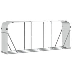 vidaXL Log Holder Silver 234x45x100 cm Galvanised Steel 2