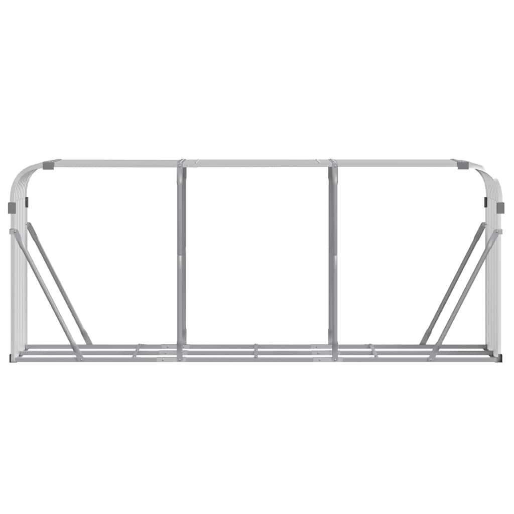 vidaXL Log Holder Silver 234x45x100 cm Galvanised Steel 4