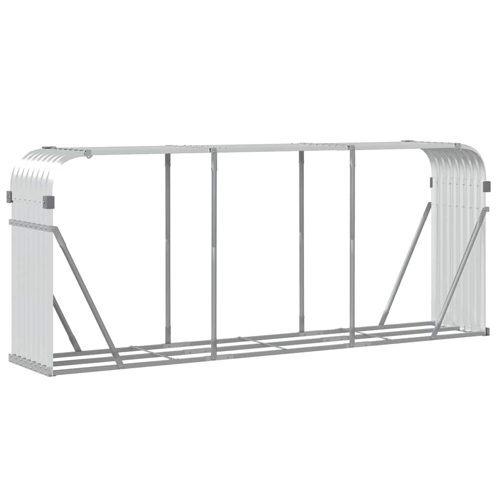 vidaXL Log Holder Silver 234x45x100 cm Galvanised Steel 6