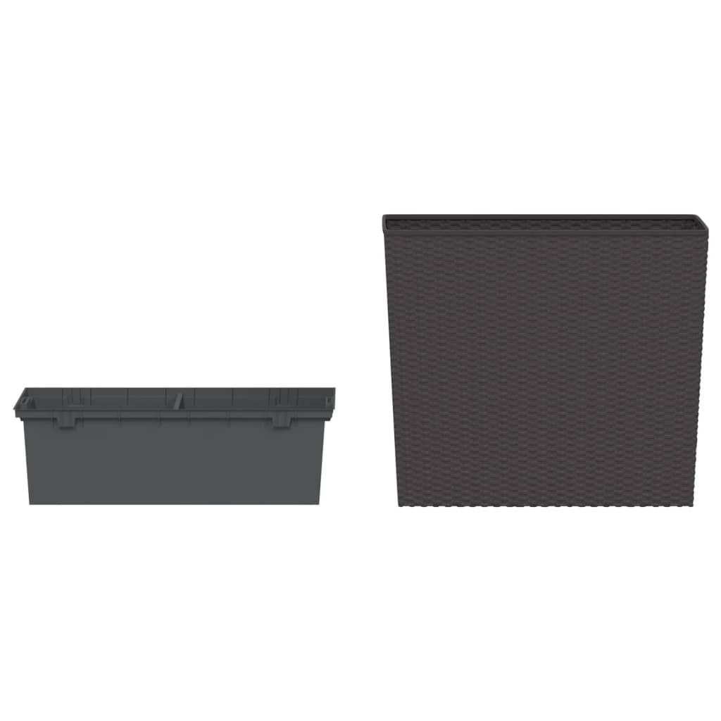 vidaXL Planter with Removable Inner Brown 12 / 44 L PP Rattan 3