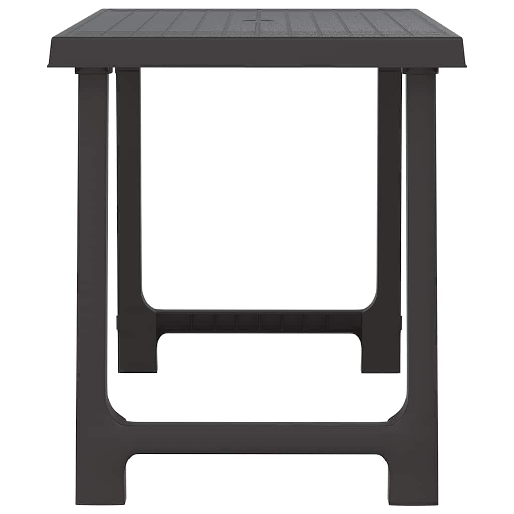 vidaXL Camping Table Anthracite 79x56x64 cm PP Wooden Look 4