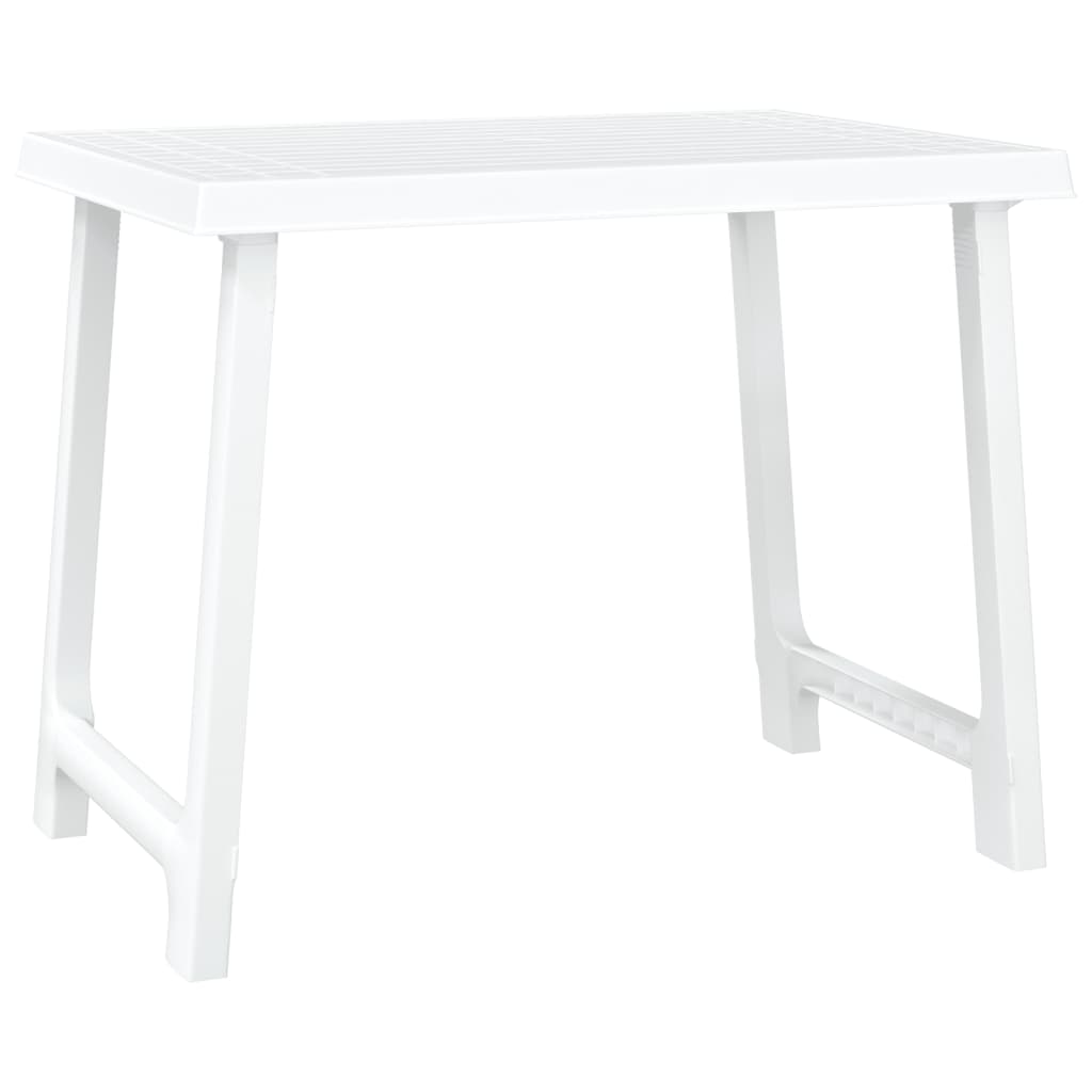 vidaXL Camping Table White 79x56x64 cm PP Wooden Look 2