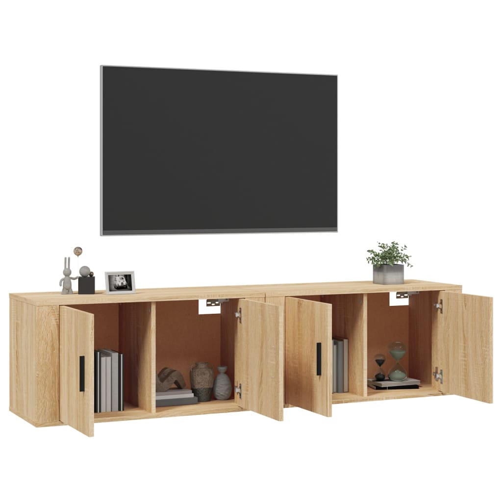 Wall-mounted TV Cabinet Set 80x34.5x40 cm 2 pcs Sonoma oak
