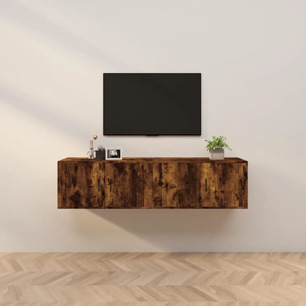 Wall-mounted TV Cabinet Set 80x34.5x40 cm 2 pcs Smoked oak