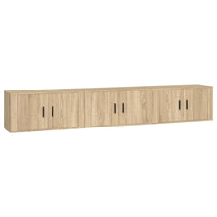 Wall-mounted TV Cabinet Set 80x34.5x40 cm 3 pcs Sonoma oak
