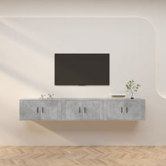 Wall-mounted TV Cabinet Set 80x34.5x40 cm 3 pcs Concrete grey