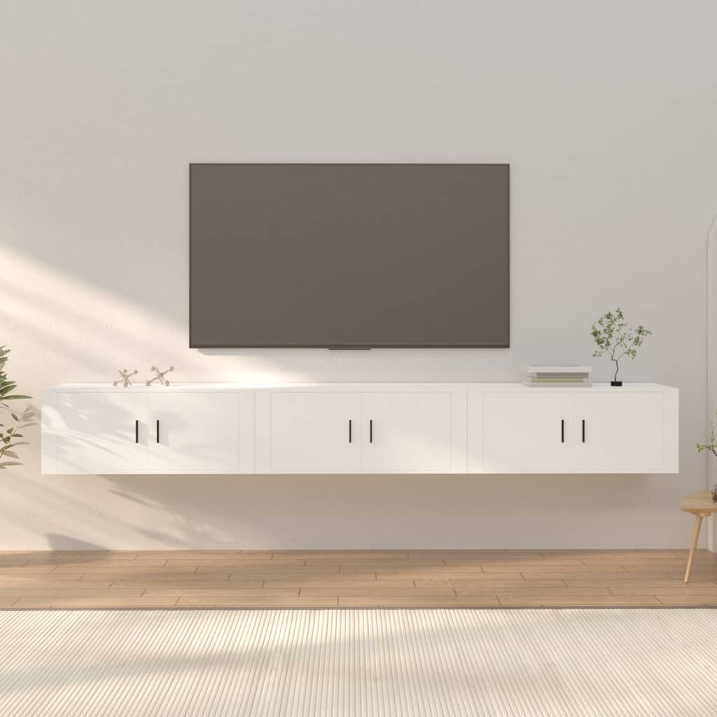 Wall-mounted TV Cabinet Set 100x34.5x40 cm 3 pcs White