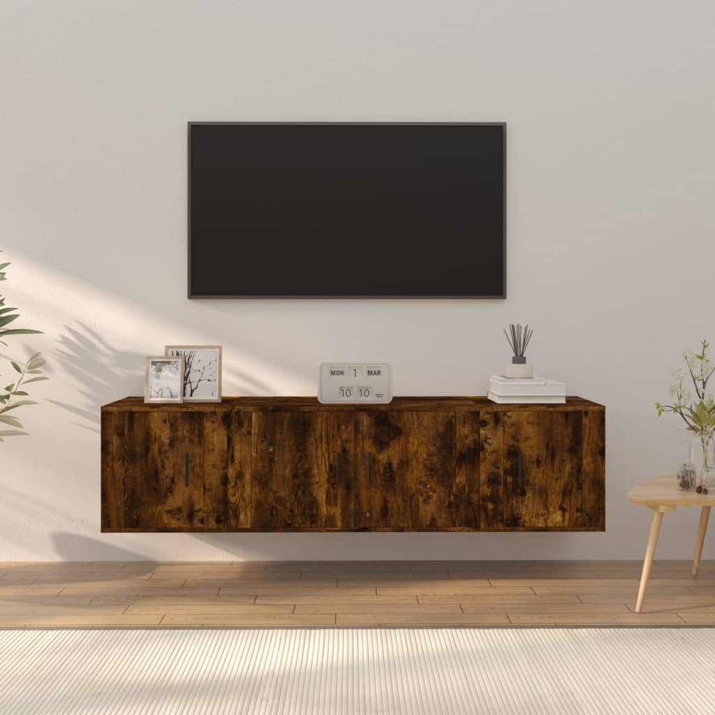 3 Piece TV Cabinet Set Engineered Wood Smoked oak