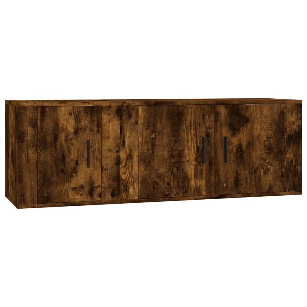 vidaXL 2 Piece TV Cabinet Set Smoked Oak Engineered Wood 2