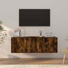 2 Piece TV Cabinet Set Engineered Wood in Smoked Oak