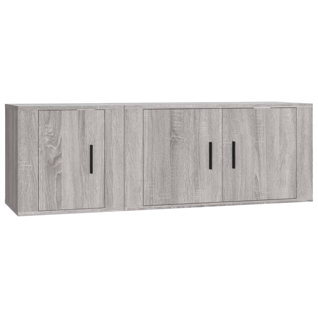 2 Piece TV Cabinet Set Engineered Wood