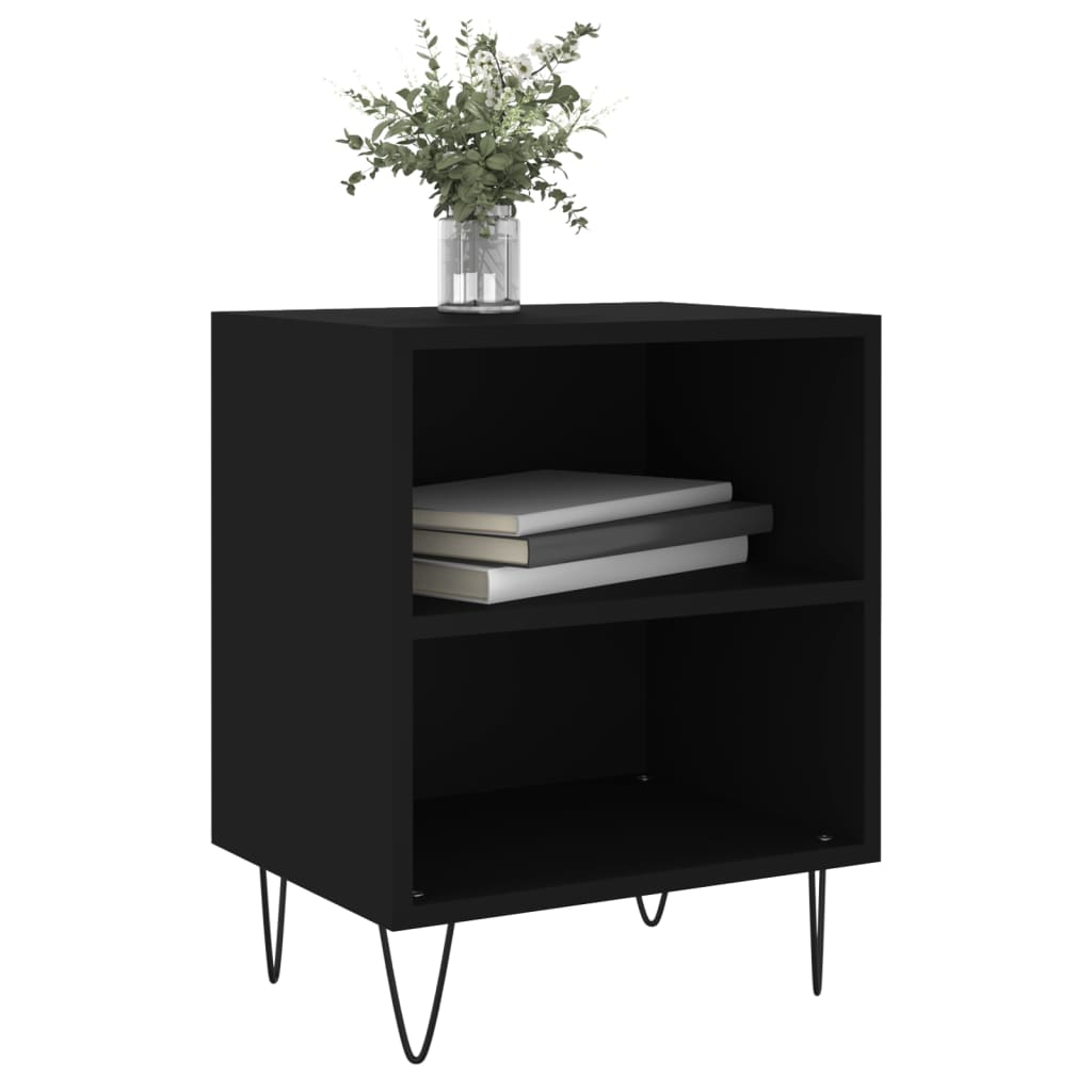 vidaXL Bedside Cabinets 2 pcs Black 40x30x50 cm Engineered Wood 3