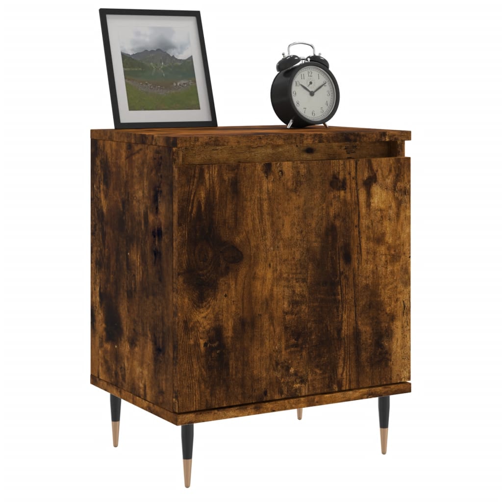 vidaXL Bedside Cabinets 2 pcs Smoked Oak 40x30x50 cm Engineered Wood 3
