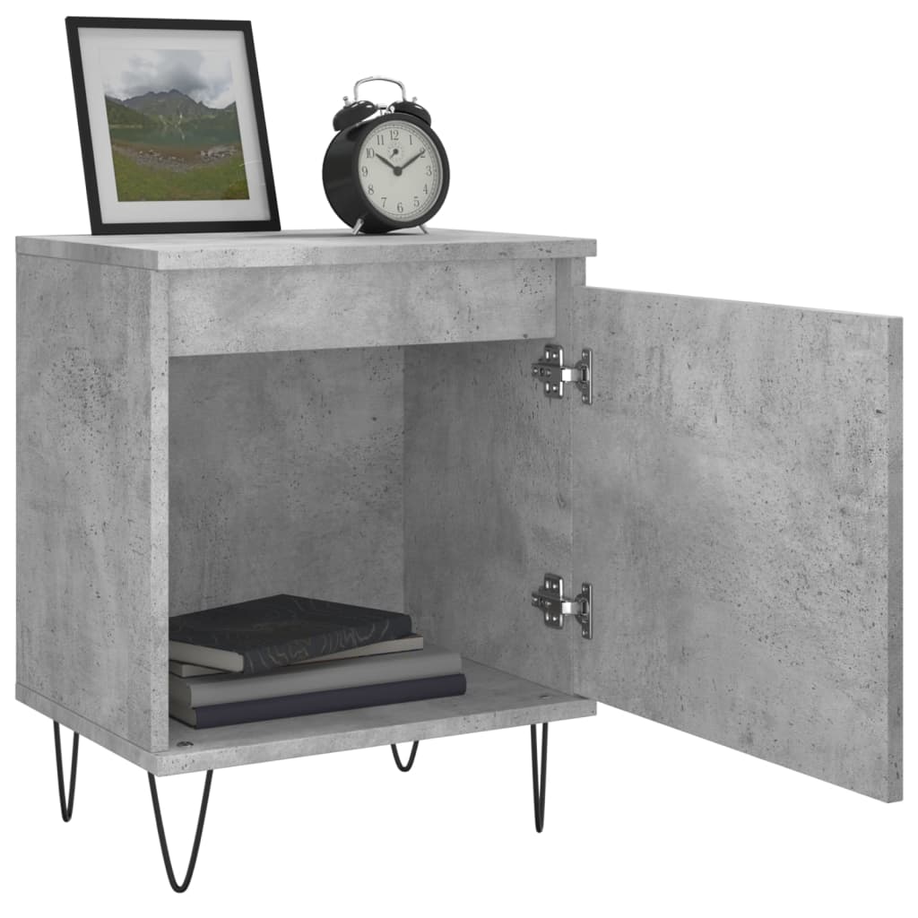 vidaXL Bedside Cabinets 2 pcs Concrete Grey 40x30x50 cm Engineered Wood 4