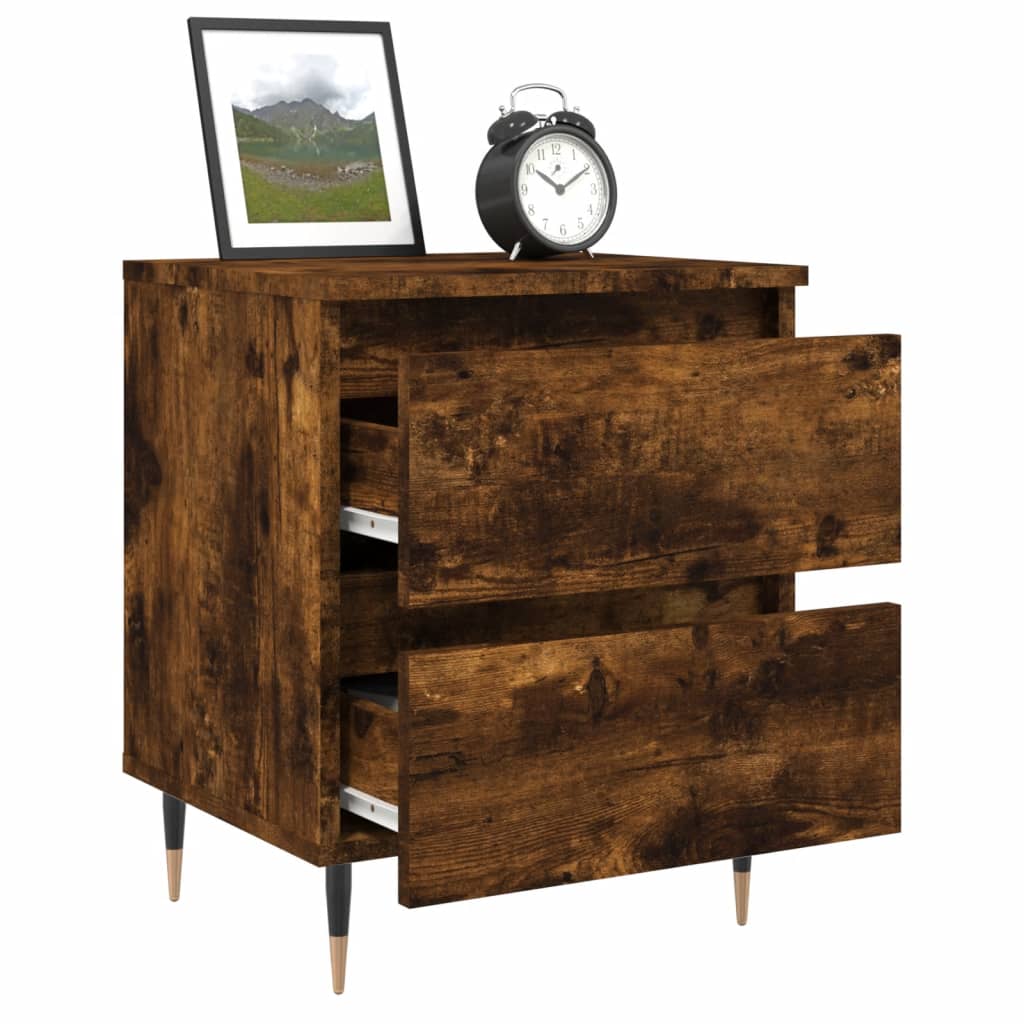 vidaXL Bedside Cabinet Smoked Oak 40x35x50 cm Engineered Wood 4