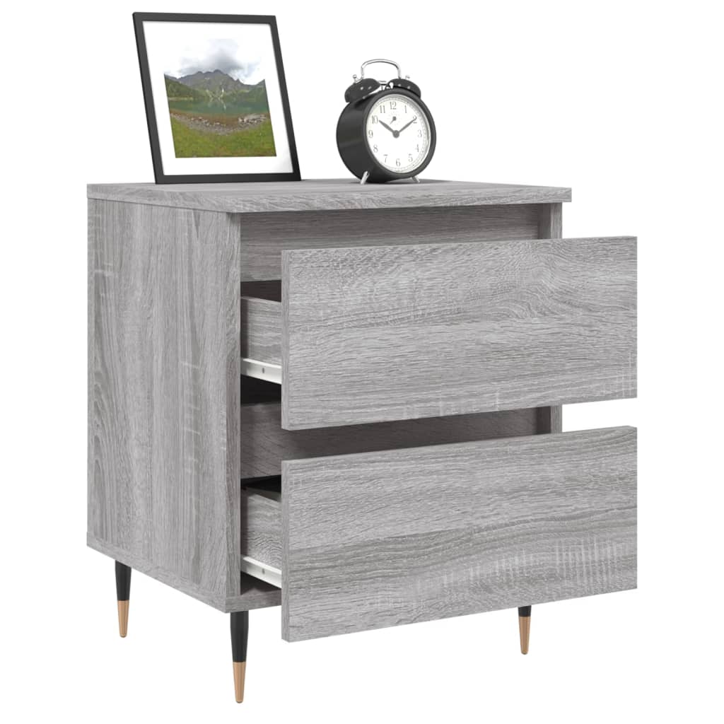 vidaXL Bedside Cabinet | Grey Sonoma | Engineered wood, Iron | Small | Storage 4