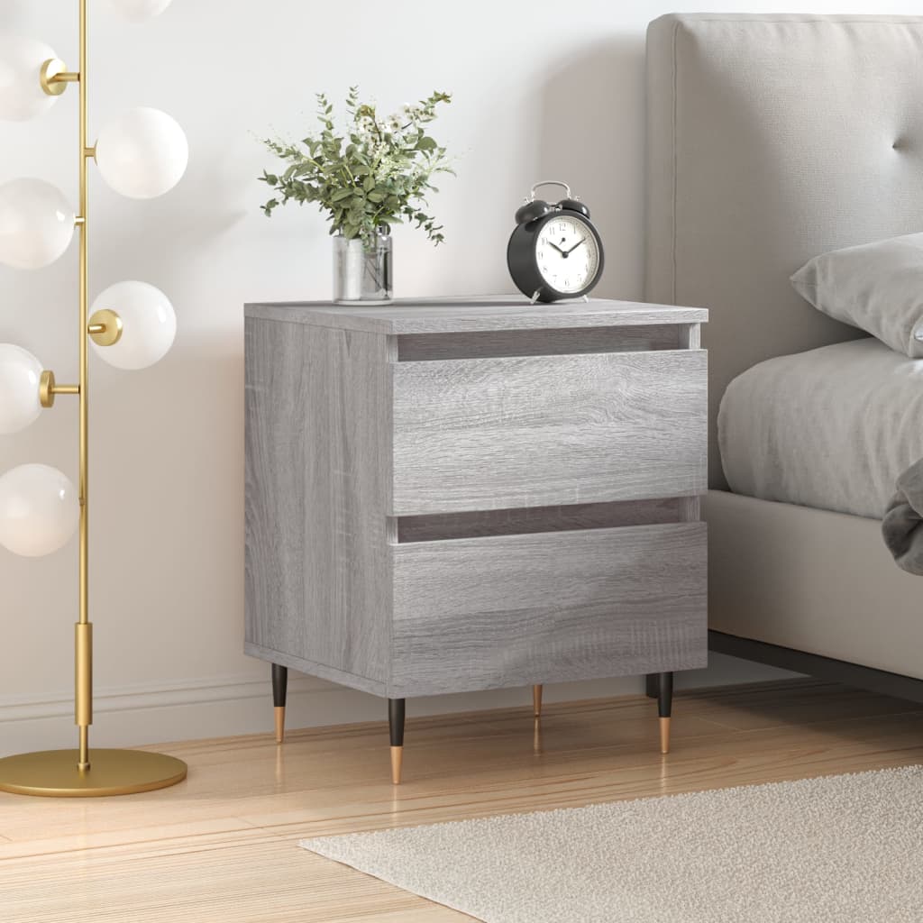 vidaXL Bedside Cabinet | Grey Sonoma | Engineered wood, Iron | Small | Storage 1