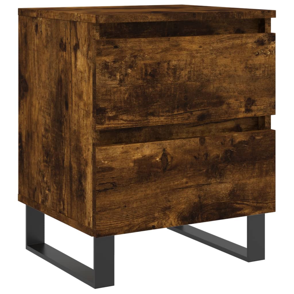 vidaXL Bedside Cabinet Smoked Oak 40x35x50 cm Engineered Wood 2