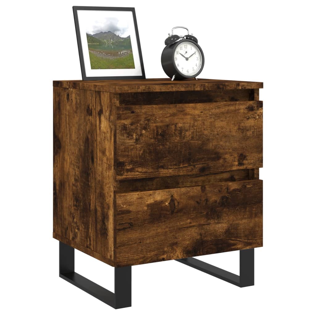 vidaXL Bedside Cabinet Smoked Oak 40x35x50 cm Engineered Wood 3