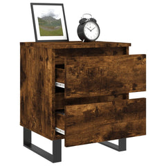 vidaXL Bedside Cabinet Smoked Oak 40x35x50 cm Engineered Wood 4