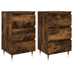 vidaXL Bedside Cabinets 2 pcs Smoked Oak 40x35x69 cm Engineered Wood 2