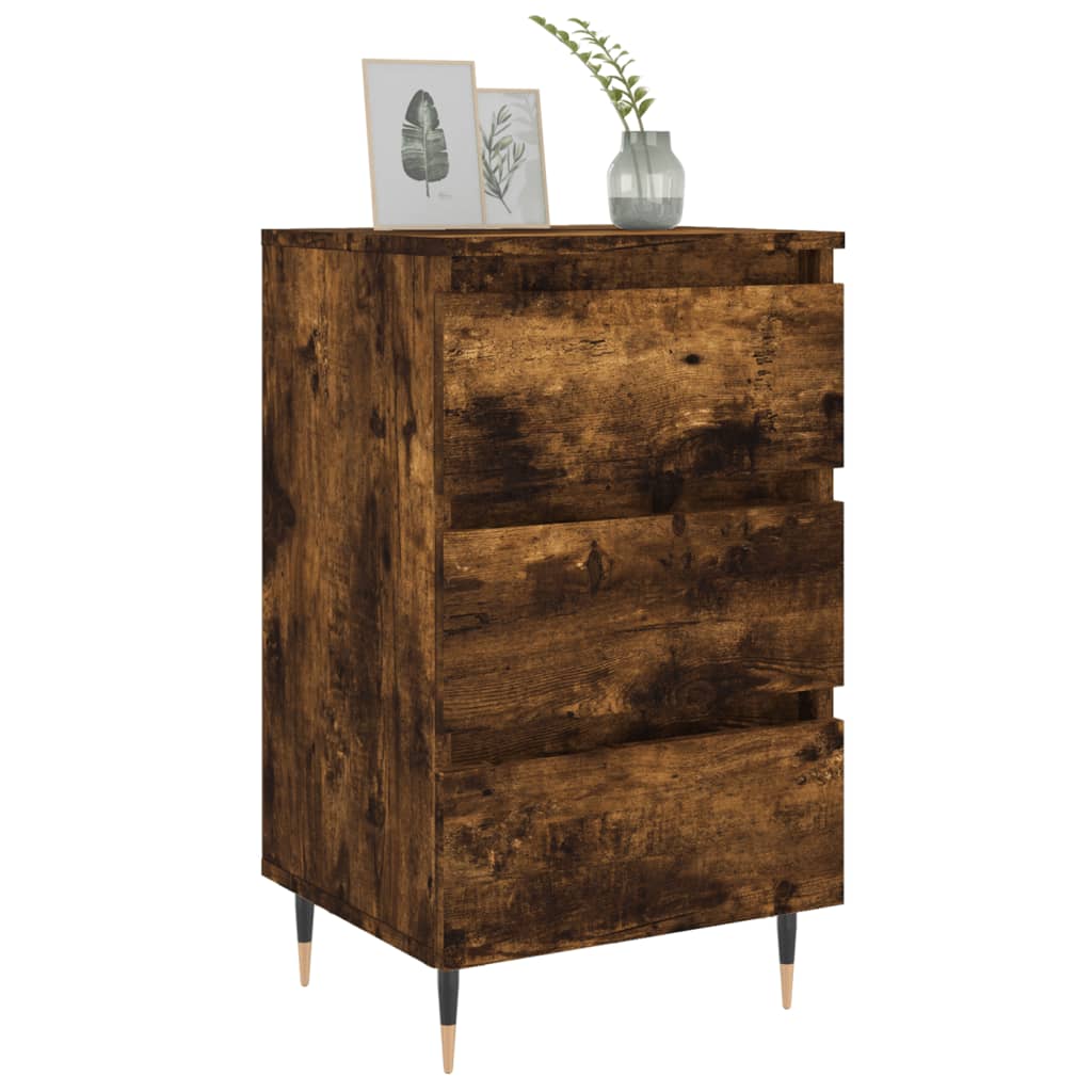 vidaXL Bedside Cabinets 2 pcs Smoked Oak 40x35x69 cm Engineered Wood 3