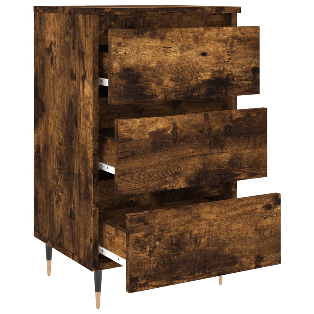 vidaXL Bedside Cabinets 2 pcs Smoked Oak 40x35x69 cm Engineered Wood 6