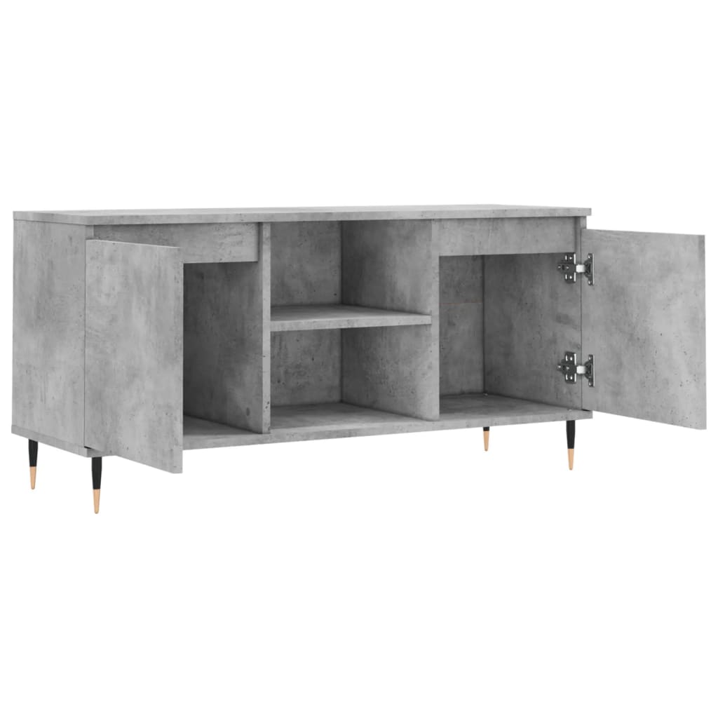 vidaXL TV Cabinet Concrete Grey 104x35x50 cm Engineered Wood 6