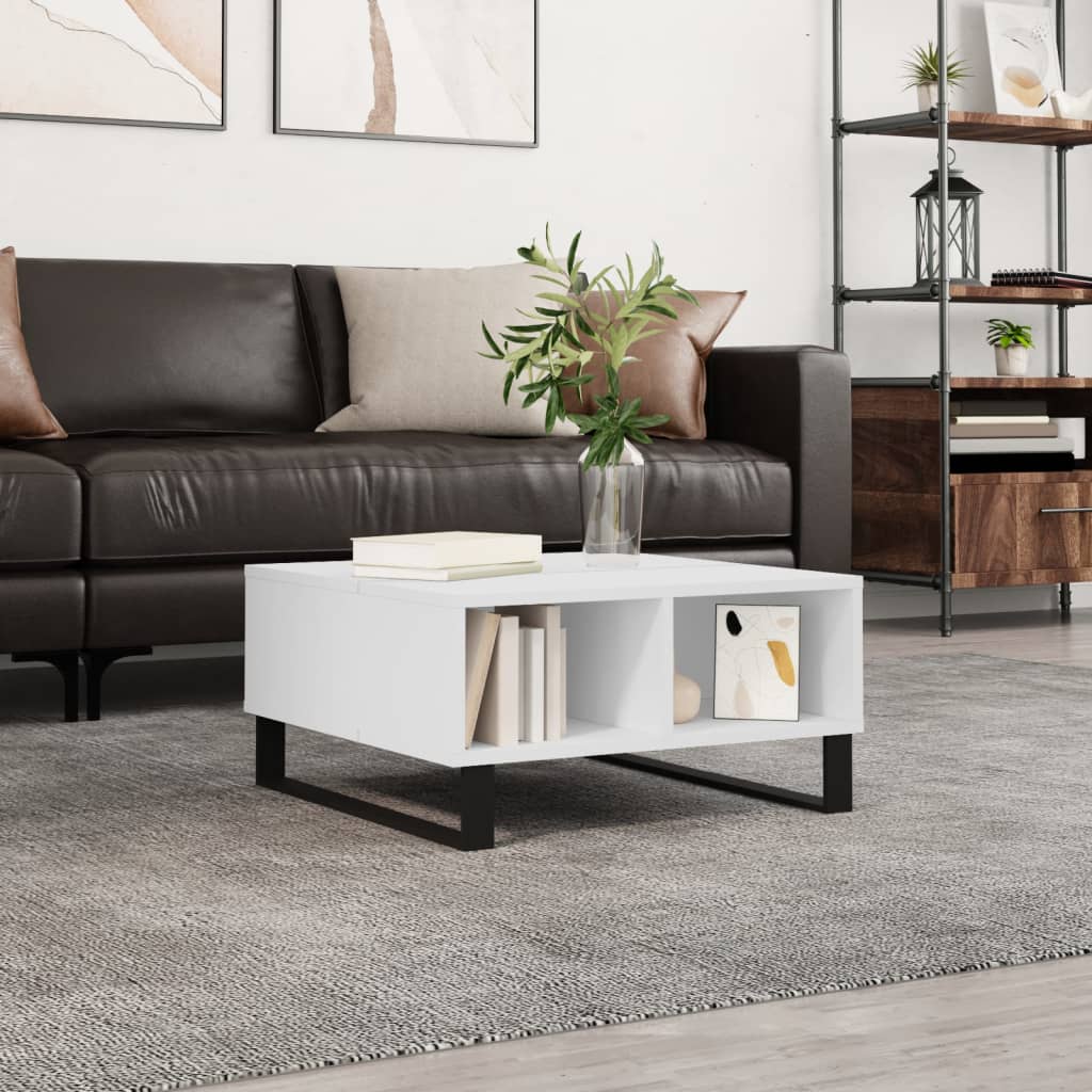 vidaXL Coffee Table White 60x60x30 cm Engineered Wood 1