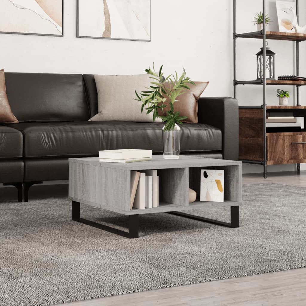 vidaXL Coffee Table Grey Sonoma 60x60x30 cm Engineered Wood 1