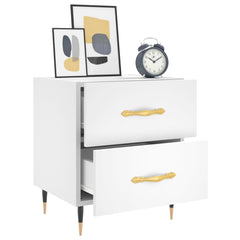vidaXL Bedside Cabinet White 40x35x47.5 cm Engineered Wood 4