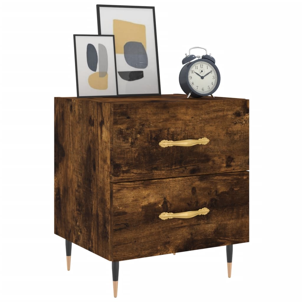 vidaXL Bedside Cabinets 2 pcs Smoked Oak 40x35x47.5 cm Engineered Wood 3