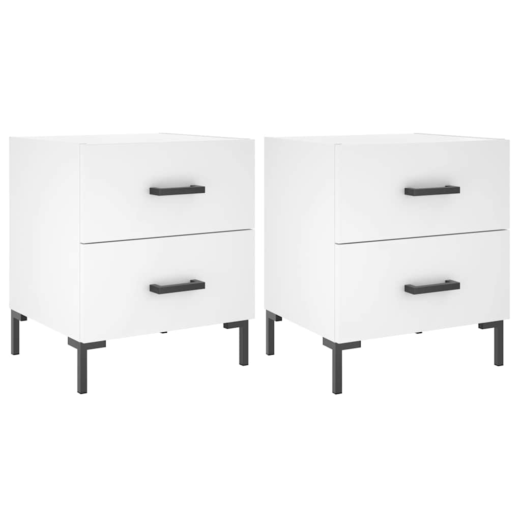 vidaXL Bedside Cabinets 2 pcs White 40x35x47.5 cm Engineered Wood 2