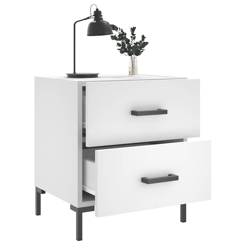 vidaXL Bedside Cabinets 2 pcs White 40x35x47.5 cm Engineered Wood 3