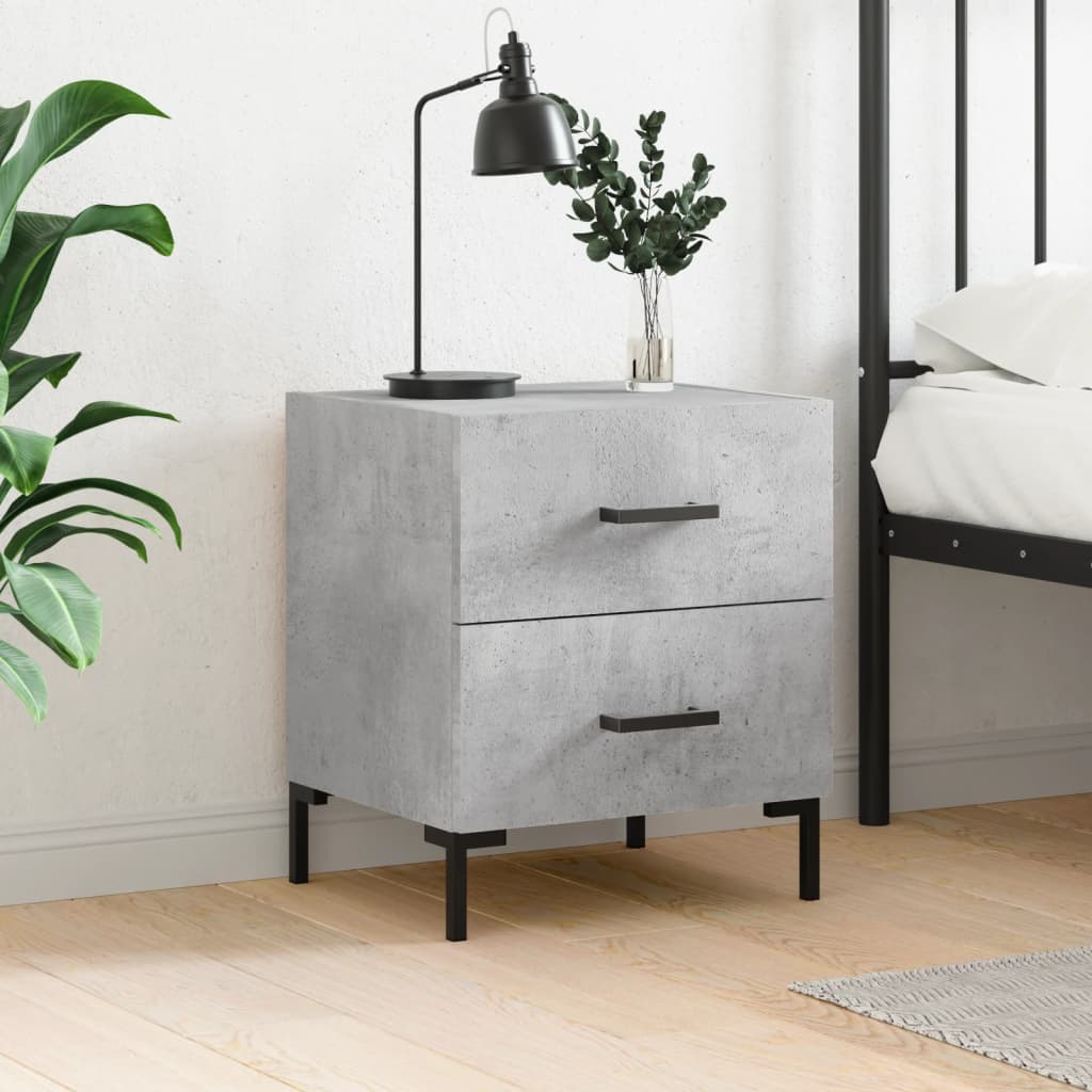 vidaXL Bedside Cabinet Concrete Grey 40x35x47.5 cm Engineered Wood 1