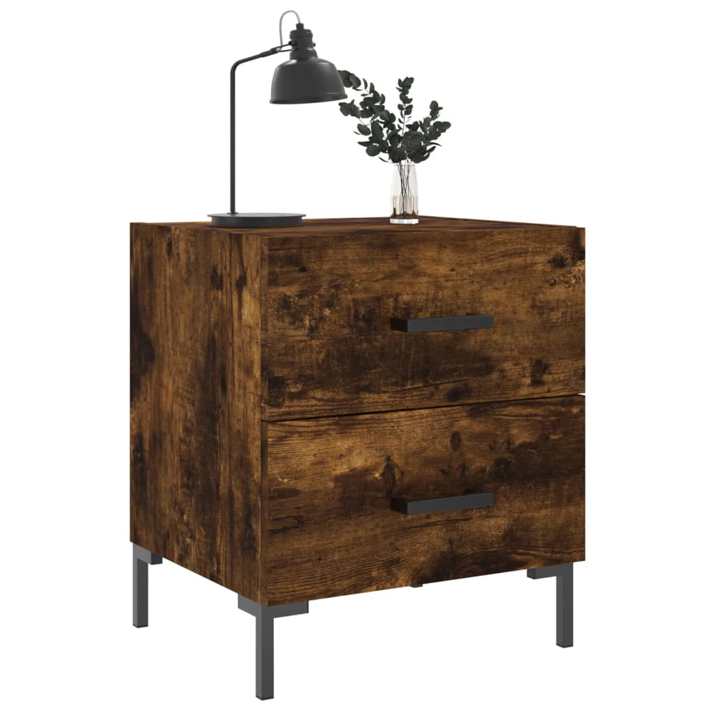 vidaXL Bedside Cabinets 2 pcs Smoked Oak 40x35x47.5 cm Engineered Wood 3