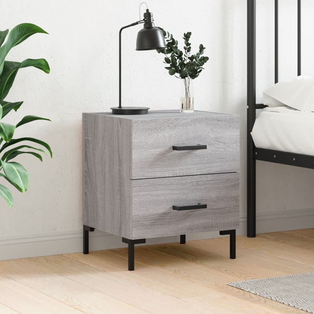 vidaXL Bedside Cabinet Grey Sonoma 40x35x47.5 cm Engineered Wood 1