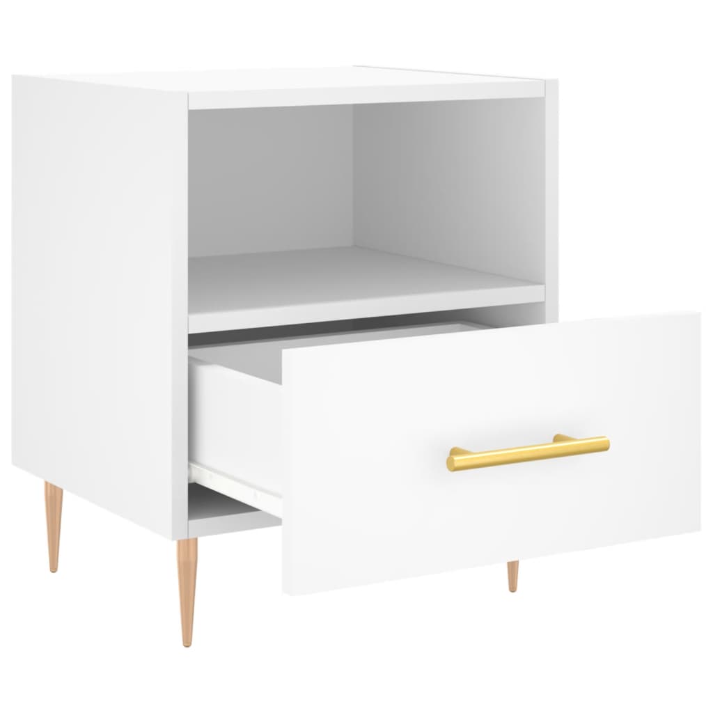 vidaXL Bedside Cabinet White 40x35x47.5 cm Engineered Wood 3