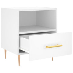 vidaXL Bedside Cabinet White 40x35x47.5 cm Engineered Wood 3